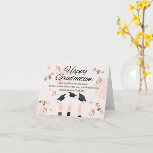 Afstuderen Kaart voor Chemische Techniek Afstudere (Gele Bloem)