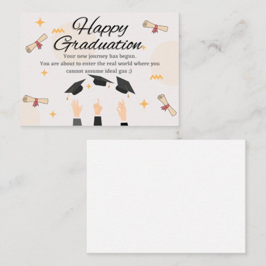 Afstuderen Kaart voor Chemische Techniek Afstudere Notitiekaartje (Voorkant / Achterkant)