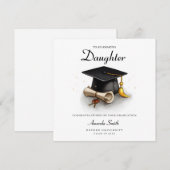 Afstuderen kaart voor dochter, afstuderen kaart (Voorkant / Achterkant)