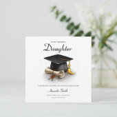 Afstuderen kaart voor dochter, afstuderen kaart (Staand voorkant)