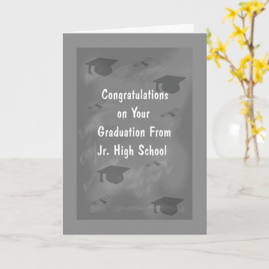 Afstuderen Kaart voor Jr. High School Slate Design (Gele Bloem)