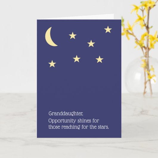 Afstuderen Kaart voor kleindochter (Gele Bloem)