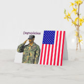 Afstuderen Kaart voor legerkamp Man en vlag (Gele Bloem)