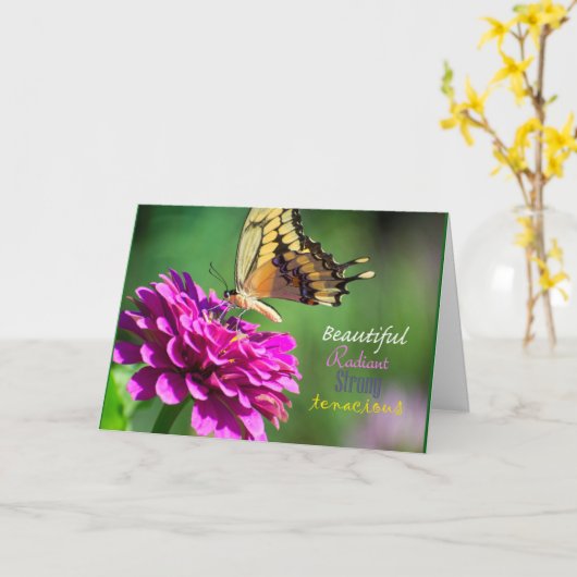 Afstuderen kaart voor meisje / vrouw (Gele Bloem)