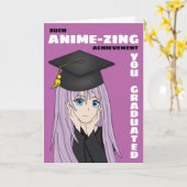 Afstuderen Kaart voor meisjes, dieren en manga (Gele Bloem)