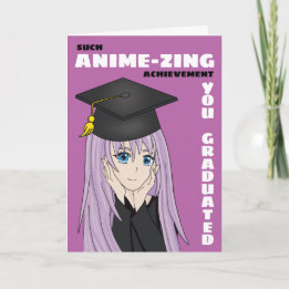 Afstuderen Kaart voor meisjes, dieren en manga