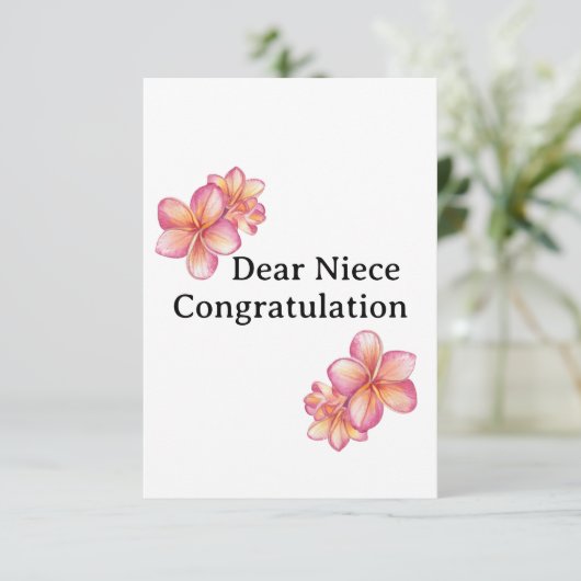 afstuderen kaart voor nicht (Staand voorkant)