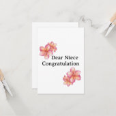 afstuderen kaart voor nicht (Voorkant / Achterkant in situ)