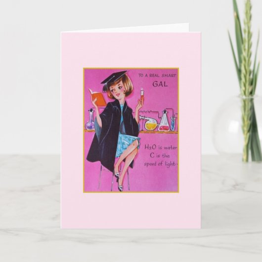 Afstuderen Kaart voor Vrouw Science Major (Voorkant)