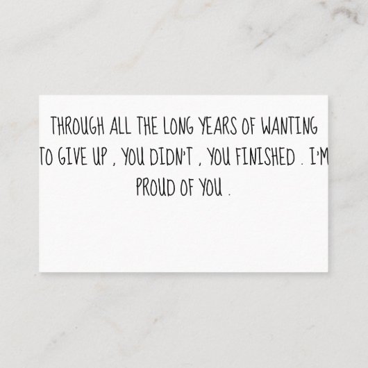 Afstuderen kaarten visitekaartje (Achterkant)