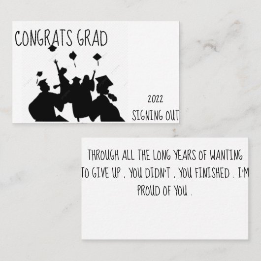 Afstuderen kaarten visitekaartje (Voorkant / Achterkant)