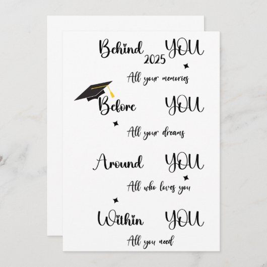 afstuderen kaarten voor zijn dochtertje (Voorkant / Achterkant)