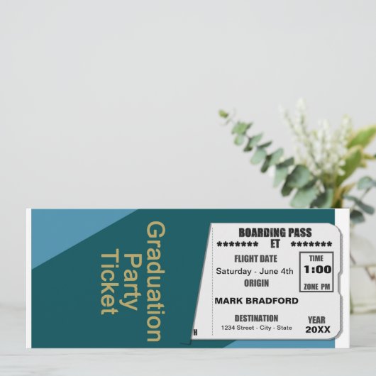 Afstuderen, kaartenuitnodiging, jaar invullen kaart (Staand voorkant)