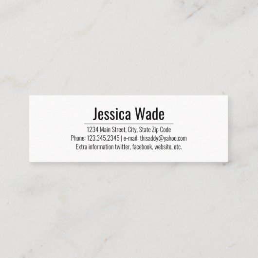 Afstuderen - Kaartklasse 2019 Pet Mini Visitekaartje (Achterkant)