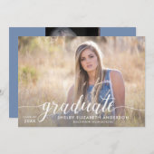 Afstuderen kalligrafie | 2 Foto-Afstuderen Kaart (Voorkant / Achterkant)