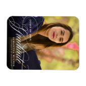 Afstuderen kalligrafie Aankondiging foto Magneet (Horizontaal)