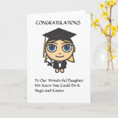 Afstuderen karakter Gefeliciteerd Kaart (Gele Bloem)