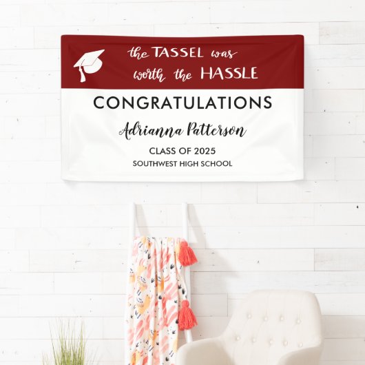 Afstuderen kastanjebruin | De tasel was het gedoe Spandoek (Insitu)