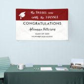 Afstuderen kastanjebruin | De tasel was het gedoe  Spandoek (Beurs)