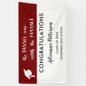 Afstuderen kastanjebruin | De tasel was het gedoe  Spandoek (Verticaal)