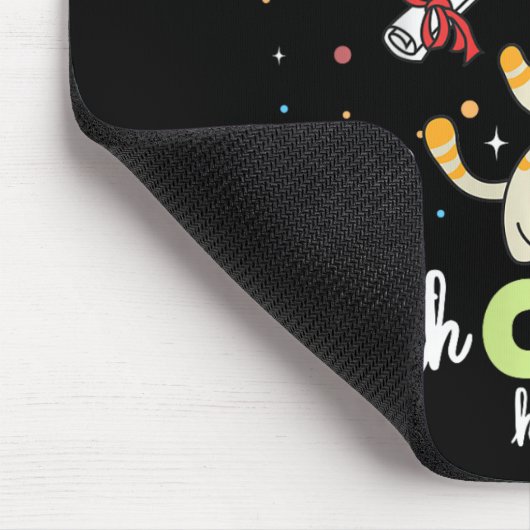 Afstuderen kat 4e klas we zijn klaar 5e klas haar muismat (Hoek)