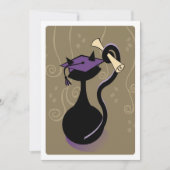 Afstuderen Kat Paarse uitnodiging (Voorkant)