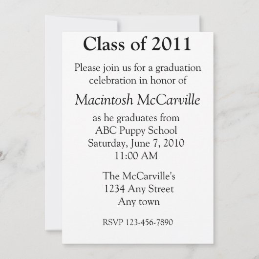 Afstuderen Kat Paarse uitnodiging (Achterkant)