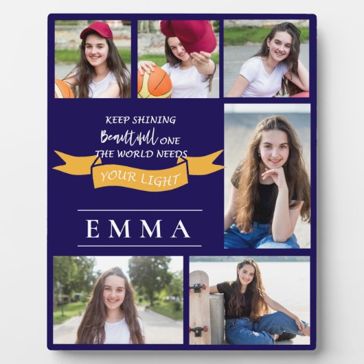 Afstuderen Keep Shining Quote Multi Photo Gift Fotoplaat (Voorkant)
