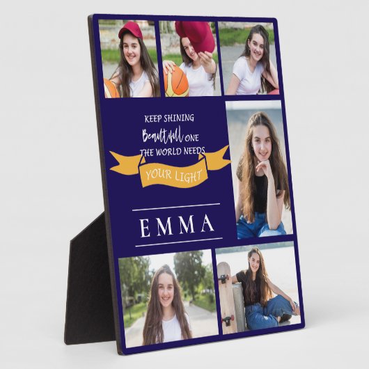 Afstuderen Keep Shining Quote Multi Photo Gift Fotoplaat (Zijkant)