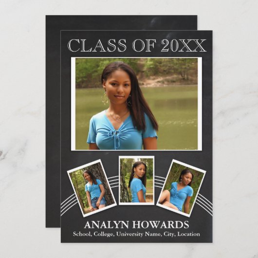 Afstuderen Keepomwille 4 Photo Chalkboard Kaart (Voorkant / Achterkant)