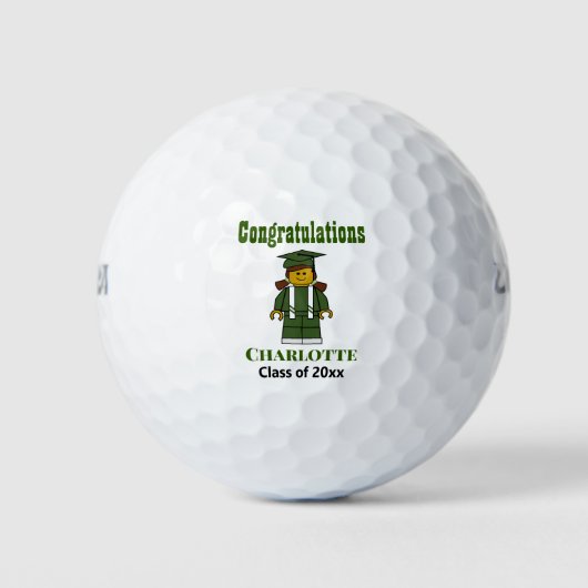 Afstuderen Keepomwille Cute Afstuderen Golfer Golfballen (Voorkant)