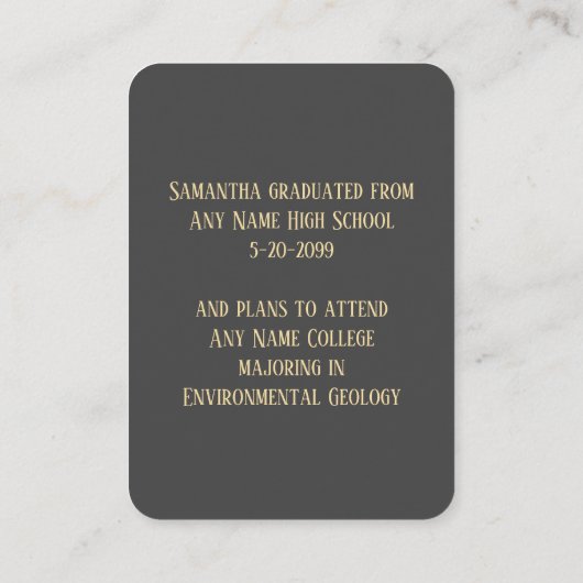 Afstuderen Keepomwille Guest Card Eén foto Visitekaartje (Achterkant)