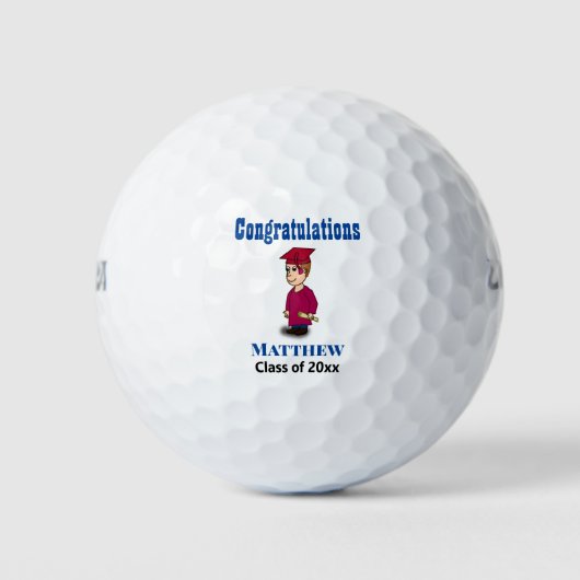 Afstuderen Keepomwille Guy Golfer Afstuderen Golfballen (Voorkant)