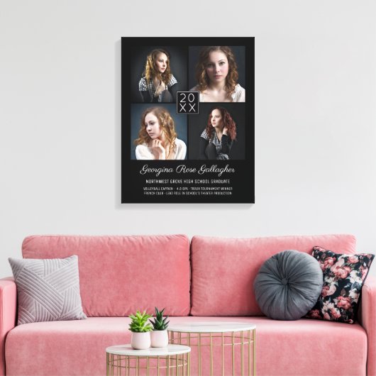 Afstuderen Keepomwille Modern Photo Collage Classy Canvas Afdruk (Insitu (Woonkamer))