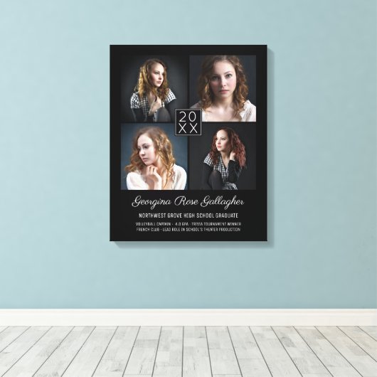 Afstuderen Keepomwille Modern Photo Collage Classy Canvas Afdruk (Insitu (Houten vloer))