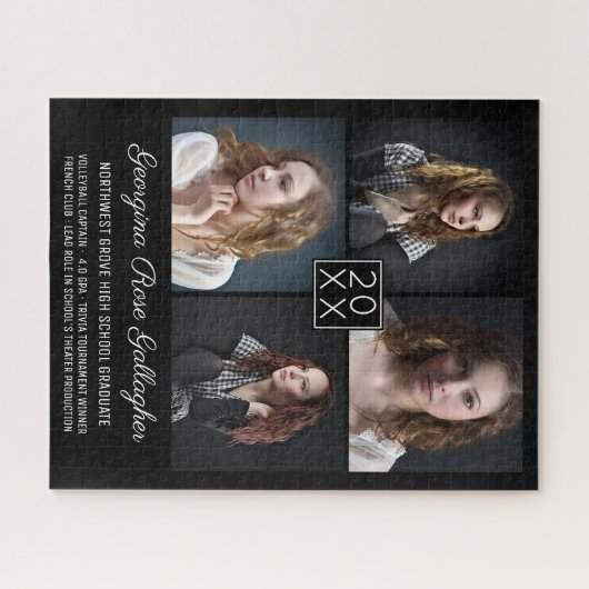 Afstuderen Keepomwille Modern Photo Collage Classy Legpuzzel (Horizontaal)