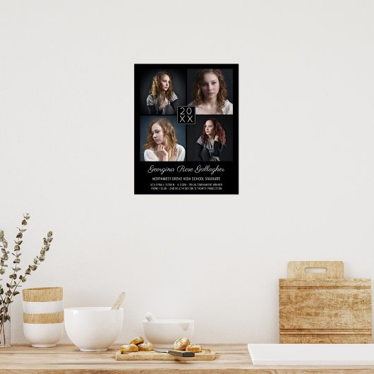 Afstuderen Keepomwille Modern Photo Collage Classy Poster (Keuken)