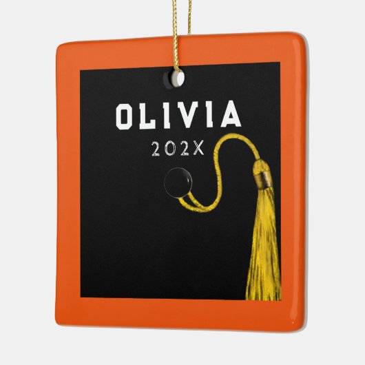 Afstuderen Keepomwille Oranje Keramisch Ornament (Links)