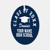 Afstuderen keepomwille ornaming met aangepaste fot metalen ornament (Voorkant links)