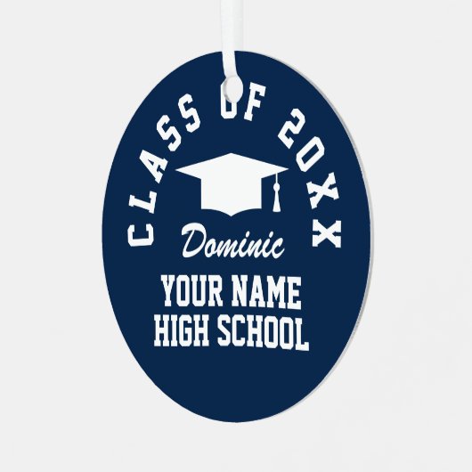 Afstuderen keepomwille ornaming met aangepaste fot metalen ornament (Voorkant links)