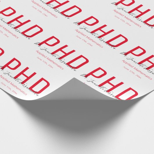 Afstuderen Keepomwille Red Black Name Degree PhD Cadeaupapier (Hoek)