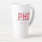 Afstuderen Keepomwille Red Black Name Degree PhD Latte Mok (Rechterhoek)