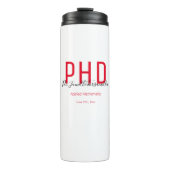 Afstuderen Keepomwille Red Black Name Degree PhD Thermosbeker (Voorkant)