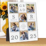 Afstuderen Keepomwille Unieke foto Collage Plaque Fotoplaat<br><div class="desc">Viel je afstuderen en geef een speciaal gepersonaliseerd cadeau met dit aangepast fotocollage afstuderen plaque. Deze unieke fotocollage afstuderen plaque zal een schat koepel zijn. Pas je aan met 6 van je favoriete foto's van je hoger of hoger, en personaliseer je met het afstuderen van het jaar, de monogrammed naam,...</div>
