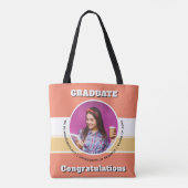 Afstuderen KeepSake Aangepaste foto's Gefeliciteer Tote Bag (Achterkant)