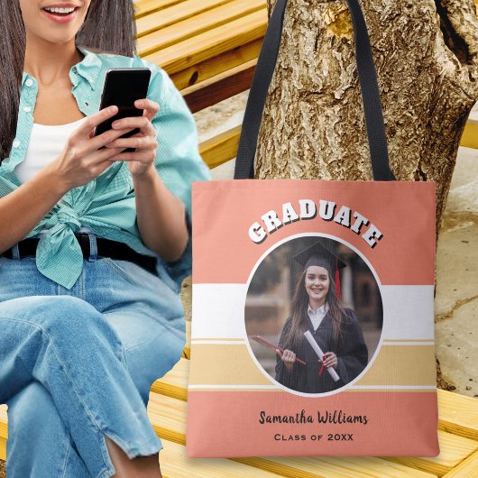 Afstuderen KeepSake Aangepaste foto's Gefeliciteer Tote Bag