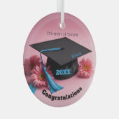 Afstuderen Keepsake aanpasbaar Glas Ornament (Voorkant Rechts)