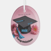 Afstuderen Keepsake aanpasbaar Glas Ornament (Voorkant links)