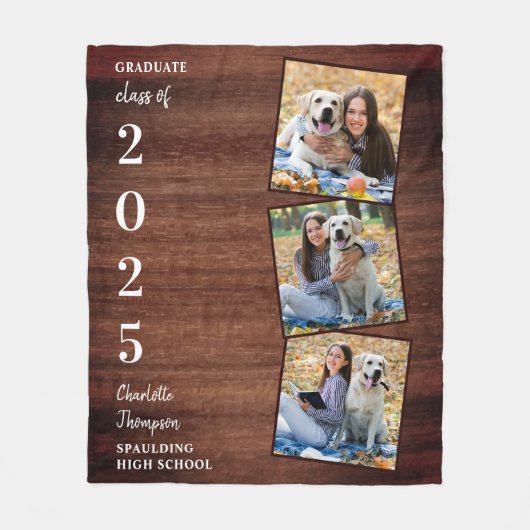 Afstuderen Keepsake Fotocollage Afstuderen Fleece Deken (Voorkant)