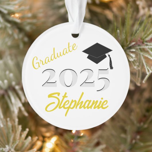 Afstuderen Keepsake in geel Ornament (Boom)